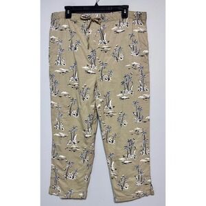 New Direction Palm‎ Tree Pants Size Large Metallic Embroidery Tropical Paradise